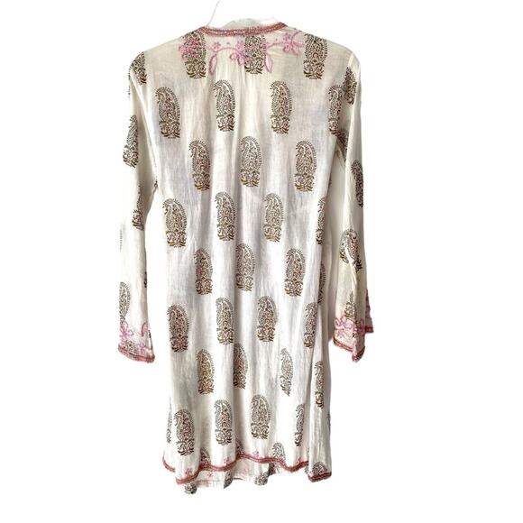 Juliet Dunn London Sequin White Pink Gold Swimsuit Beach Coverup Wrap Dress 1 - Picture 5 of 9